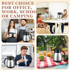 Norme 2 Pcs Thermal Coffee Carafe Insulated Stainless Steel Coffee Carafe for Hot Liquid Vacuum Thermal Pot Creamer Pitcher Dispenser with Brushes Keeping Hot Water Milk(Silver,17 oz)