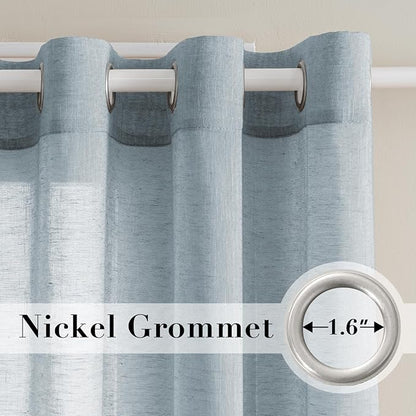 H.VERSAILTEX Natural Linen Semi Sheer Curtains Soft Semi Sheer Curtain Panels - Image 2