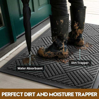 Front Door Mat, Heavy Duty Waterproof Doormat 31.5"x20", Stain Fade Resistant - Image 2