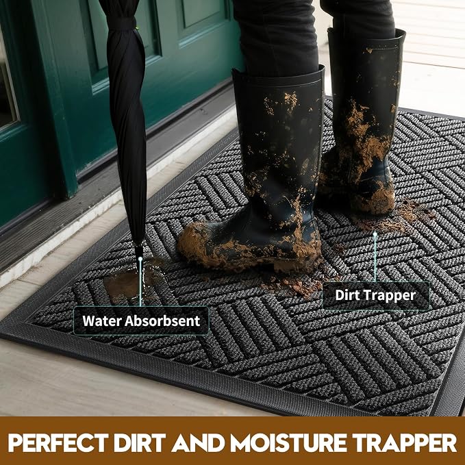 Front Door Mat, Heavy Duty Waterproof Doormat 73"x46", Stain Fade Resistant - Image 2
