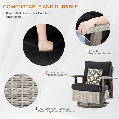 Joyside Outdoor 360 Degree Swivel Rocker Patio Chairs Sets of 2 and Matching - Image 3