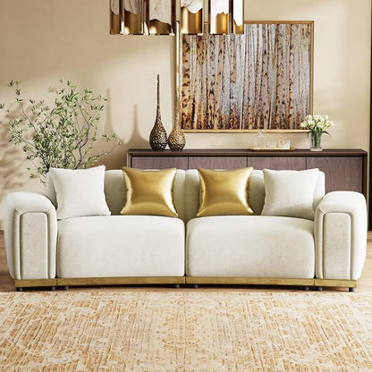 104" Oversized Velvet Chesterfield Couch - Image 4