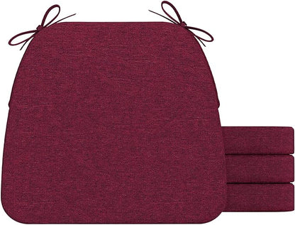AAAAAcessories D-Shaped Chair Cushions, Machine-Washable Cover, Wine Red by AAAAAcessories