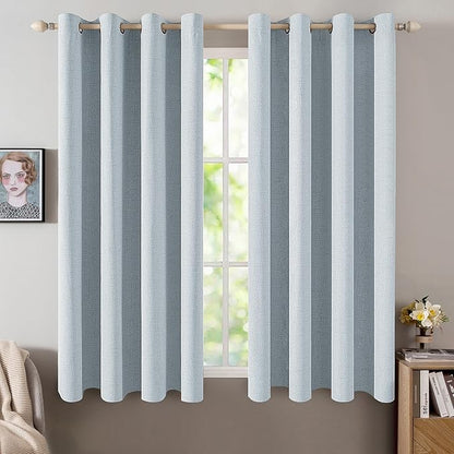 MIULEE 100% Blackout Linen Curtains by MIULEE