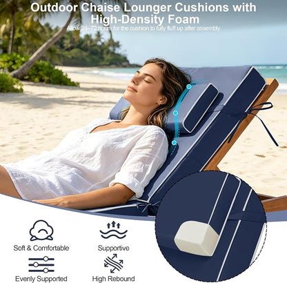 Chaise Lounge Cushions Outdoor 80x26x6 Inch, Fade Resistant 6'' Thicken Outdoor - Image 4