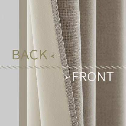 MIULEE 100% Blackout Linen Curtains - Image 6