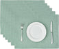 BALCONY & FALCON Placemats Set of 6 Faux Linen Cloth Place Mats Washable by BALCONYFALCON