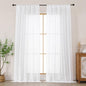 Chyhomenyc White Semi Sheer Curtains 96 Inches Long 2 Panels by Chyhomenyc
