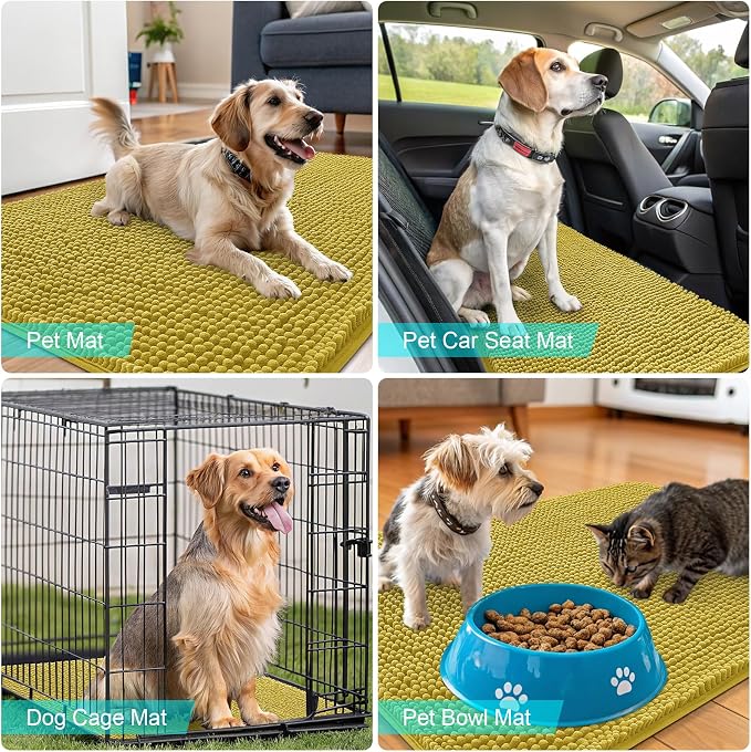 OLANLY Dog Door Mat for Muddy Paws 30x20, Super Absorbent Chenille Mud Mat | - Image 7