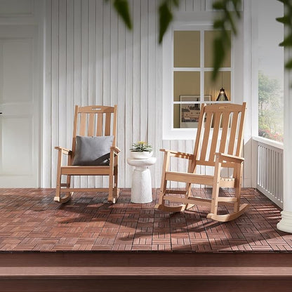 Psilvam Oversized Outdoor Rocking Chair Set of 2, Porch Rocker - Image 6
