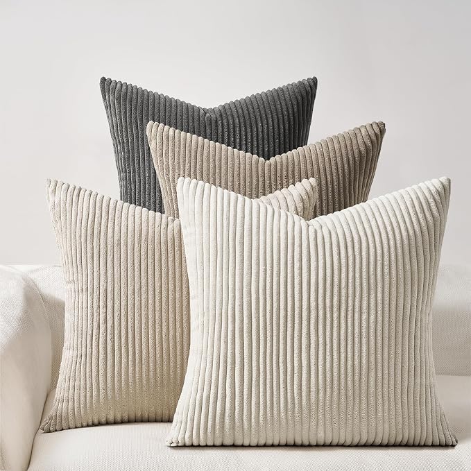 Topfinel 4 Packs Natural Decorative Throw Pillows Covers 20x20 Inch by Topfinel