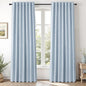 Topfinel Baby Blue 96 Inch Blackout Linen Curtains 2 Panel Set by Topfinel