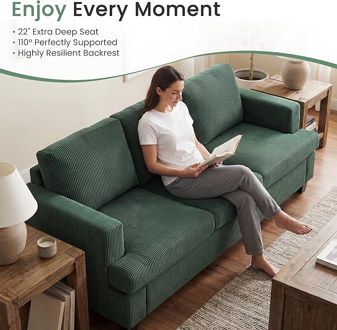 YOUDENOVA 2 Piece Set Comfy Sofa Couch, 3-Seater Sofa * 2 - Image 3