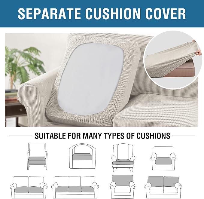 H.VERSAILTEX 4 Piece Stretch Couch Covers - Image 7