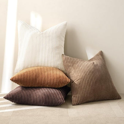 MIULEE Fall Corduroy Decorative Throw Pillow Covers Brown Series 20x20 | Set of - Image 7