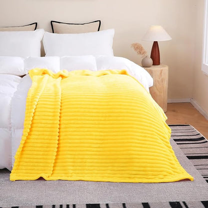 Bright Yellow Fleece Throw Blanket 50”×60” - Image 4