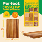 Riveira Teak Wood Cutting Board – Gourmet Teak Grandeur: 20 x 14 Wooden Cutting Board – Natural Wooden Cutting Boards For Kitchen Decorative – Innovative Juice Grooves Teak Wooden Chopping Board