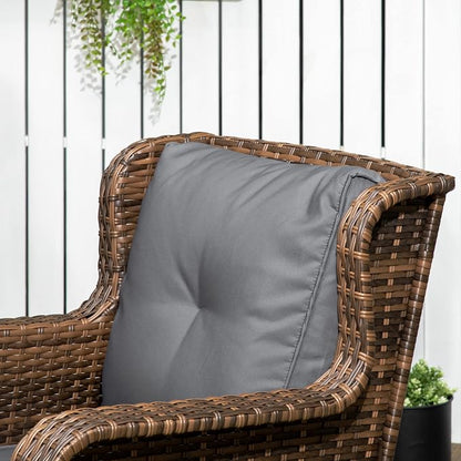 Outsunny 4 Piece PE Rattan Outdoor Patio Furniture Set, Wicker Conversation Set - Image 8