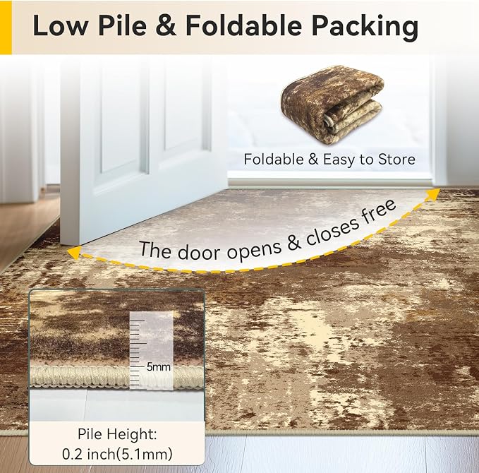 RELEANY Washable Runner 2'x8' Abstract Area Rug - Image 8