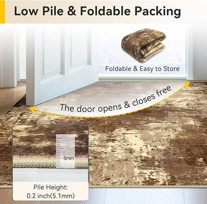 RELEANY Washable Runner 2'x8' Abstract Area Rug - Image 8