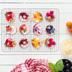 Baking Sheet with Cooling Rack Set [2 Sheets + 2 Racks], Deedro Stainless Steel Cookie Half Sheets Baking Pan Oven Tray with Rack, 16 x 12 x 1 Inch, Heavy Duty, Non-toxic, Dishwasher Safe