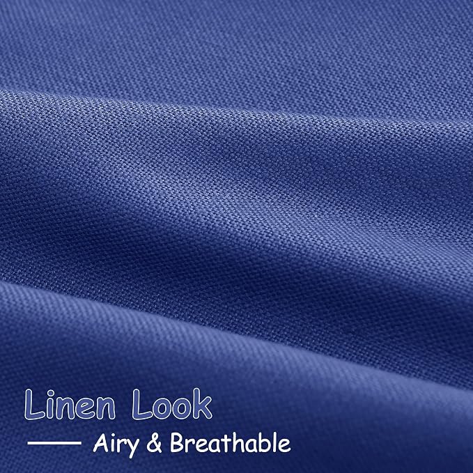 Classic Blue Linen Curtains 72 Inch Length - Image 5