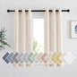 NICETOWN Beige Linen Sheer 48 inch Curtains, Grommet Flax Semi Sheer Linen by NICETOWN