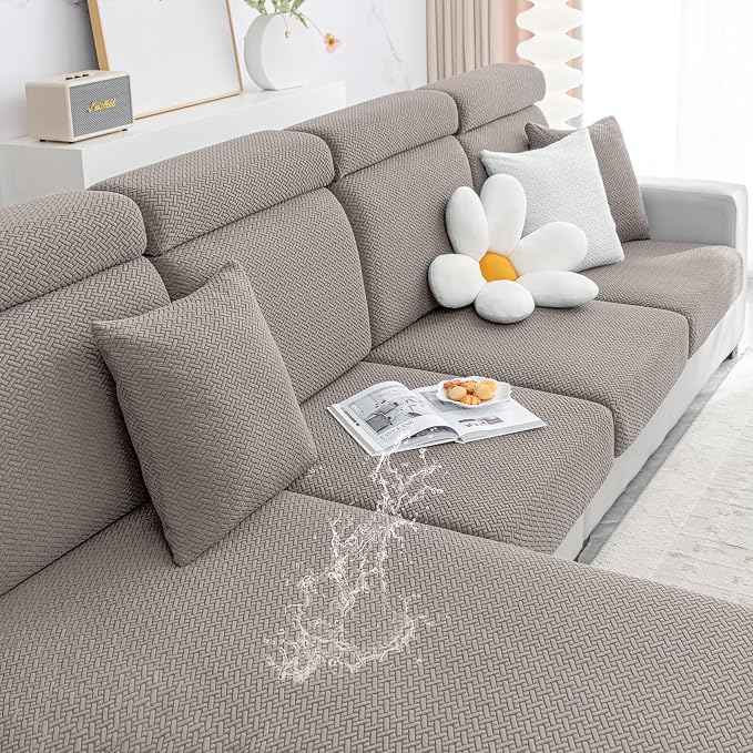 Smiry Waterproof Couch Cushion Covers, Stretch Jacquard Sectional Couch Covers by Smiry