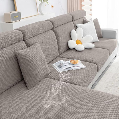 Smiry Waterproof Couch Cushion Covers, Stretch Jacquard Sectional Couch Covers by Smiry