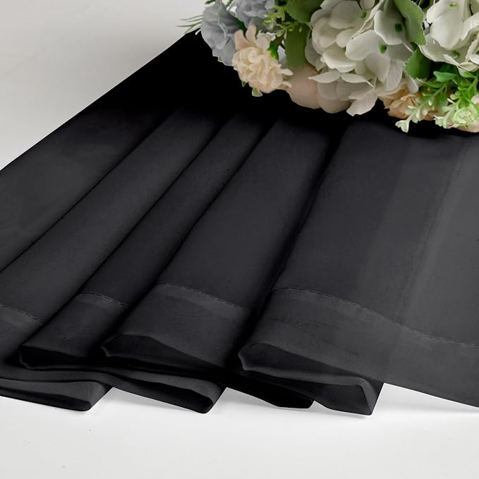 Black Sheer Curtains 84 Inches Long 2 Panels, Solid Voile Light Filtering Airy - Image 8
