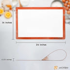 Silicone Baking Mats Full Sheet Non-Stick Cookie Sheet Large Silicon Baking Mat Set (16"x 24" Pack of 2)