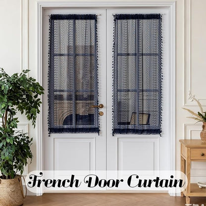 Sutuo Home Navy Blue French Door Curtains - Image 6