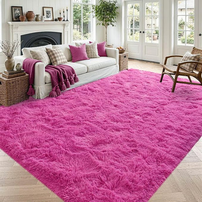 Noahas 5x7 Hot Pink Fluffy Soft Area Rug Non-Slip by ModernHomeDecor