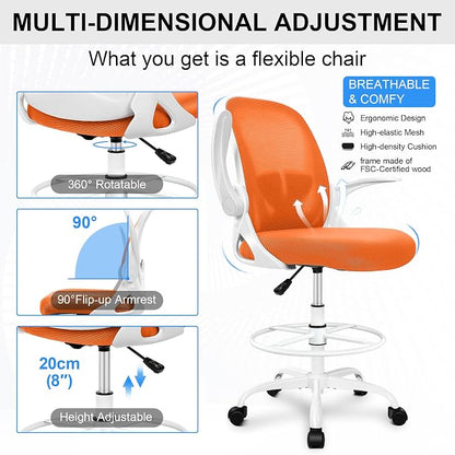 Primy Drafting Chair Tall Office Chair - Image 5