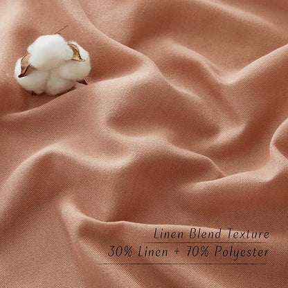 NICETOWN Flax Linen Terracotta Curtains - Image 4