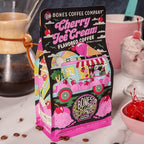 Bones Coffee Company Cherry Ice Cream Flavored Coffee, Medium Roast Low Acid Arabica Beans Compatible with Auto drip and French Press Coffee Maker, 12 Oz Ground