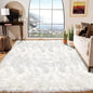 Latepis 6x8 Area Rug for Living Room White Fur Rugs for Bedroom Fluffy Faux by Latepis