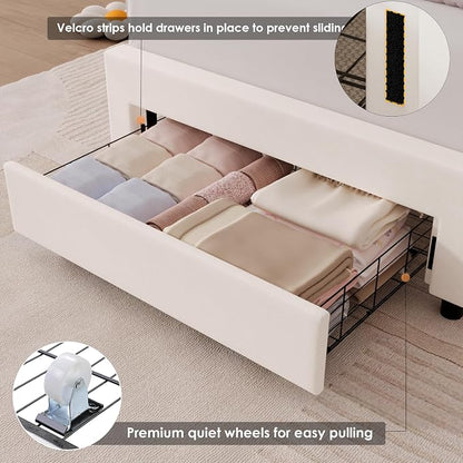 HIFIT Twin Upholstered Smart LED Bed Frame - Image 6