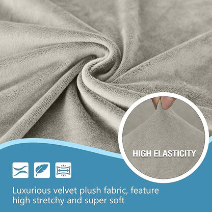 HDCAXKJ Corner Sectional Couch Covers Velvet Stretch L Shape Sofa Cover Soft - Image 3