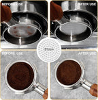 Coffee Espresso Tamper 51mm with WDT Tool Calibrated Spring Loaded,wdt tool espresso and Silicone Tamper Mat,Dosing funnel and coffee puck screen,Black espresso accessories Tool,12 replacement needles