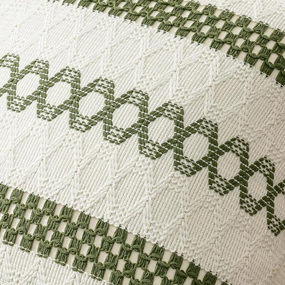 MIULEE Set of 2 Moss Green Boho Decorative Pillow Covers 18x18 Inch | Farmhouse - Image 4
