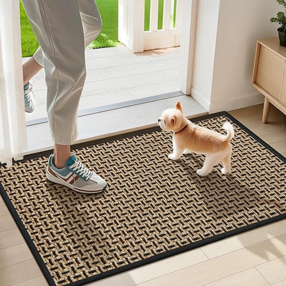 Door Mat Indoor Entrance 17"x29", Absorbent Indoor Door Mat, Non Slip Rubber by LEKEEPGO