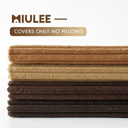 MIULEE Fall Corduroy Decorative Throw Pillow Covers Camel Brown 18x18 | Set of 4 - Image 7