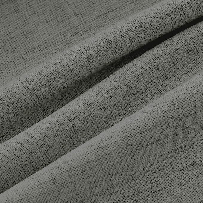 MIULEE 100% Blackout Linen Curtains 42 x 72 Inch Dark Grey 2 Panels | Thermal - Image 9