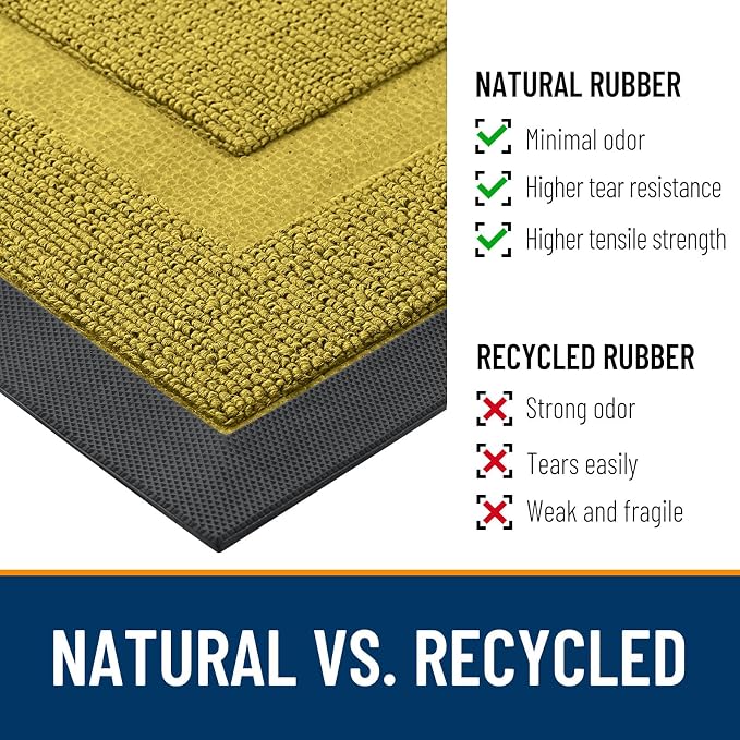 OLANLY Front Door Mat Outside 71x23, All-Season Heavy-Duty Rubber Doormat | - Image 3