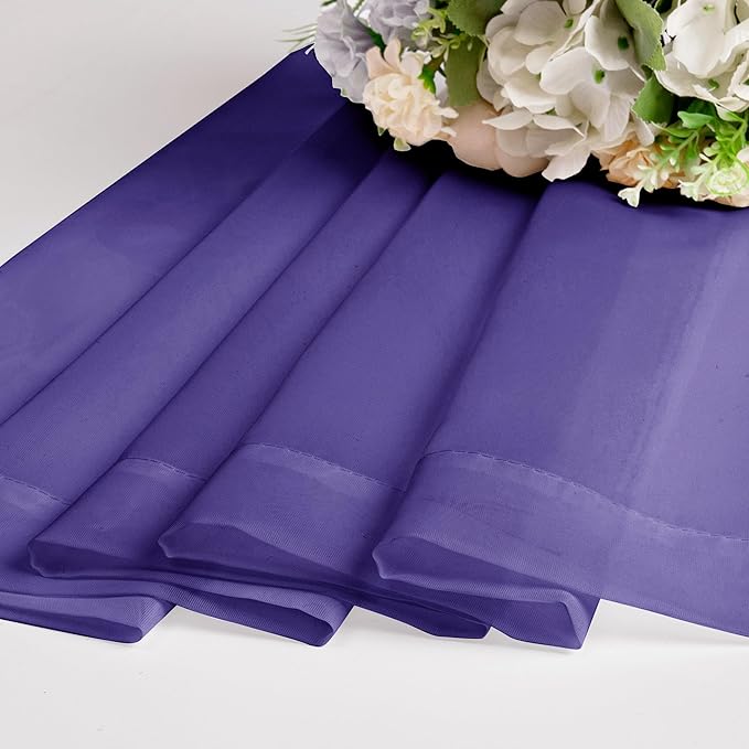 Chyhomenyc Sheer Purple Tier Curtains 24 Inch Length, Small Window Curtains - Image 7