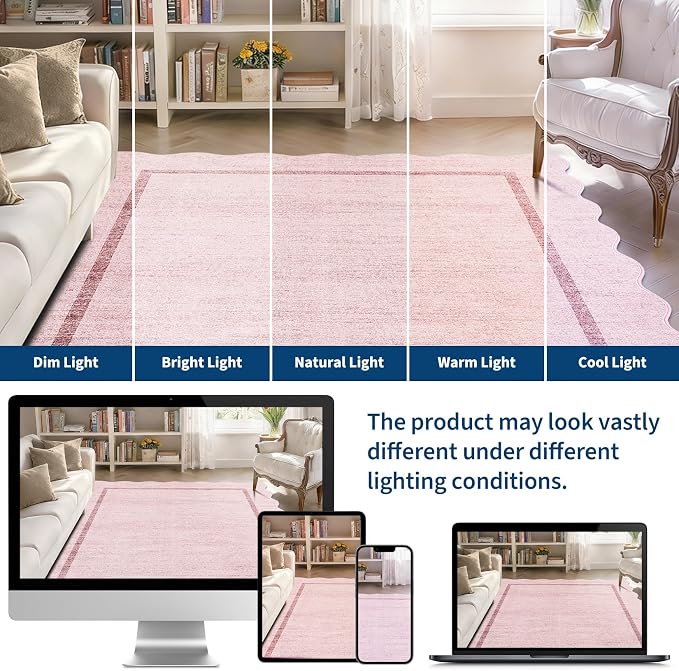 GarveeHome Scalloped Washable Area Rugs 8x10 Rugs - Image 9
