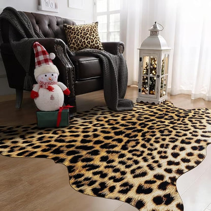 Western Faux Leopard Rug, Animal Print Cheetah Rugs, 6.2 x 5.2 Ft | Premium - Image 7