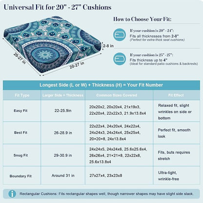8Pcs Patio Cushion Covers Stretch Outdoor Furniture Protector Slipcovers | - Image 3
