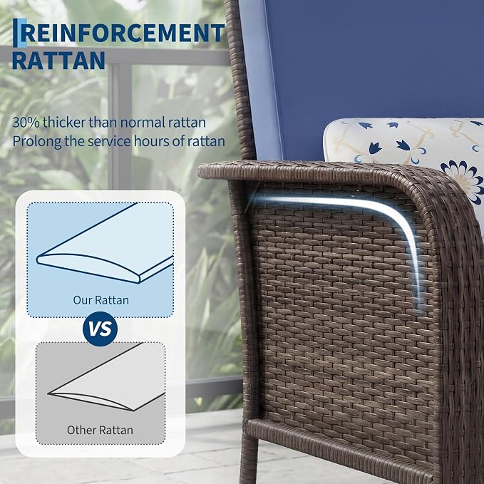 GarveeHome 2-Piece Outdoor Patio Furniture Set, All-Weather Rattan Chairs - Image 3